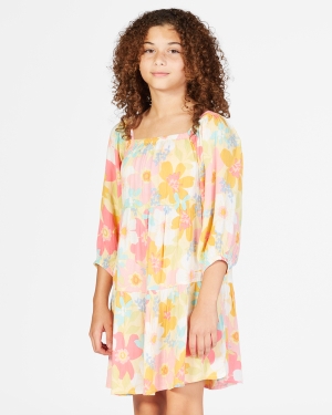 Girls' Billabong Love Crush Babydoll Dress Multicolor | 574XZSLFR