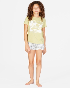 Girls' Billabong Mad For You Elastic Waist Shorts Light Blue | 423WUKSYI