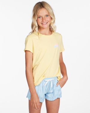 Girls' Billabong Mad For You Elastic Waist Shorts Blue | 745FCKEQG