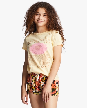 Girls' Billabong Mad For You Elastic Waist Shorts Black Multicolor | 827RZHNIU