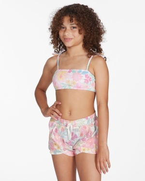Girls' Billabong Mad For You Elastic Waist Shorts Light Blue | 841FUINOB