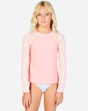 Girls' Billabong Mini Mystic Long Sleeve Playsuit Coral Pink | 680NPHKFJ