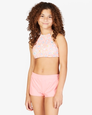 Girls' Billabong Mini Mystic Swimwear Coral Pink | 568YREOSW