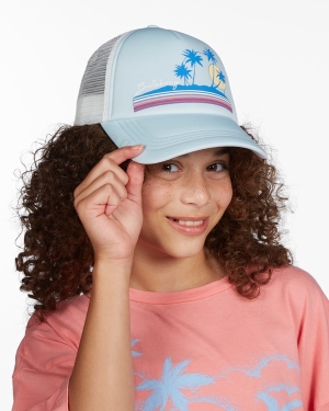 Girls' Billabong Ohana Trucker Hats Blue | 065LIMOUN