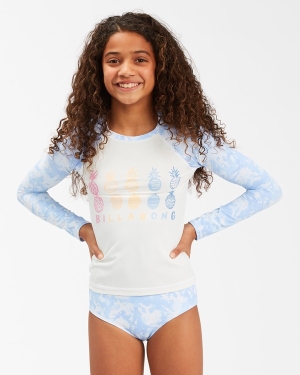 Girls' Billabong On A Rainbow Long Sleeve Set Swimwear Blue | 304UKZTCV