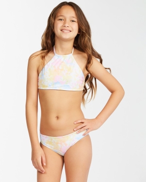 Girls' Billabong On A Rainbow Reversible High Neck Set Swimwear Multicolor | 584SNKFOC
