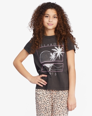Girls' Billabong On The Horizon Graphic Boyfriend T Shirts Black | 951EAXDKL
