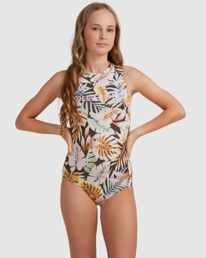 Girls' Billabong Postcards Dancer One-Piece Swimwear Multicolor | 528GJTCUR