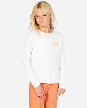 Girls' Billabong Rise Up Long Sleeve T Shirts Light Blue | 937KCJGXF