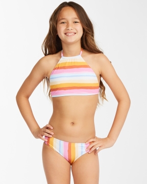Girls' Billabong Rising Sun High-Neck Set Swimwear Multicolor | 510NMXBYT