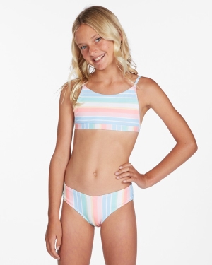 Girls' Billabong Stoked On Stripes Billie Set Swimwear Multicolor | 906NEKVUR