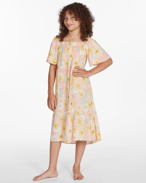Girls' Billabong Sunflower Midi Dress Multicolor | 719XMECAY