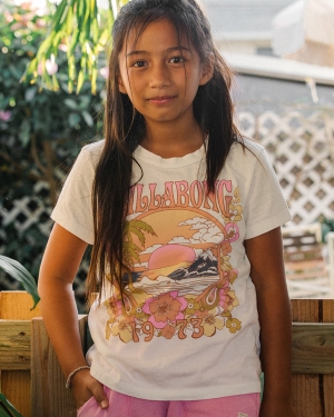 Girls' Billabong Sunshine Soul Graphic Boyfriend T Shirts Light Blue | 216BJYGTA
