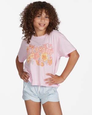 Girls' Billabong Superbloom Beach Street T Shirts Pink | 765QIYRWZ