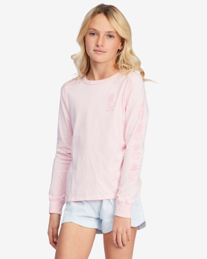 Girls' Billabong Sweet And Tart Long Sleeve Graphic Boyfriend T Shirts Multicolor | 179KJOLPS