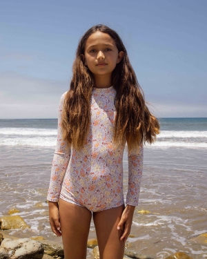 Girls' Billabong Sweet Dreamer Boy Short Long Sleeve Swimsuits Multicolor | 734QBDENP