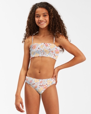 Girls' Billabong Sweet Dreamer Smocked Set Swimwear Multicolor | 530RXGAVL