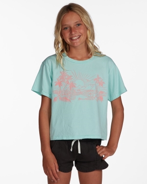 Girls' Billabong Toes In The Sand Beach Street T Shirts Mint | 372TEJDHK