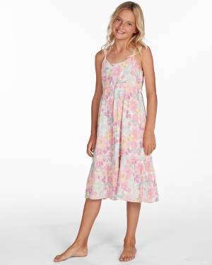 Girls' Billabong Tropical Getaway Midi Dress Light Blue | 015WCJRLG