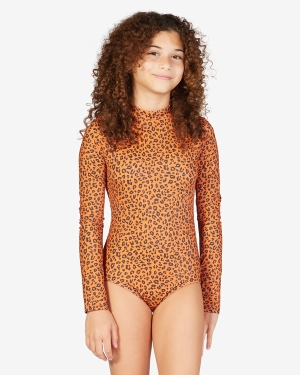 Girls' Billabong Wildflower Long Sleeve Swimsuits Multicolor | 869OLNZWQ