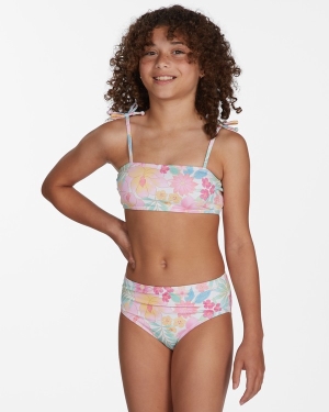 Girls' Billabong Windsong Strappy Reversible Set Swimwear Multicolor | 635KTFRZP