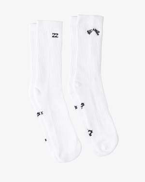 Men's Billabong 2-Pack Core Crew Socks White | 846FWISUN