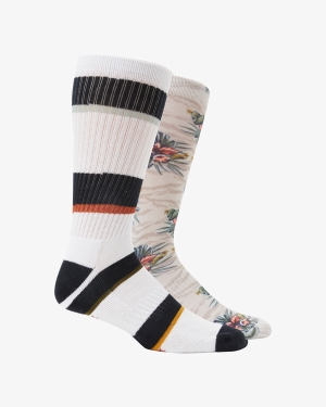 Men's Billabong 2 Pack Jungle Crew Socks Multicolor | 785WHTCRL