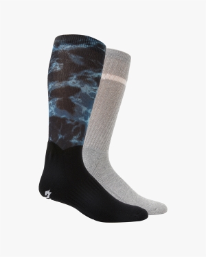 Men's Billabong 2 Pack Ocean Dye Crew Socks Black | 013FVRPTS