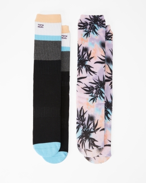 Men's Billabong 2 Pack Tie-Dye Crew Socks Multicolor | 350APOMDJ