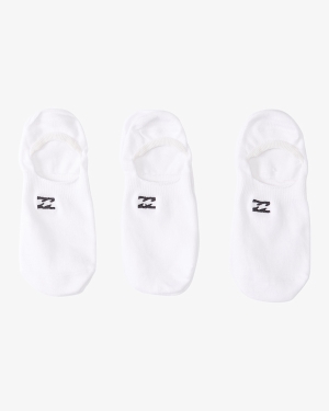 Men's Billabong 3-Pack Core No-Show Socks White | 861BALIDJ