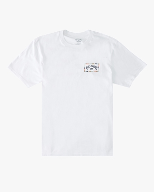 Men's Billabong A/Div Arch Organic Short Sleeve T Shirts White | 359YXQNWU