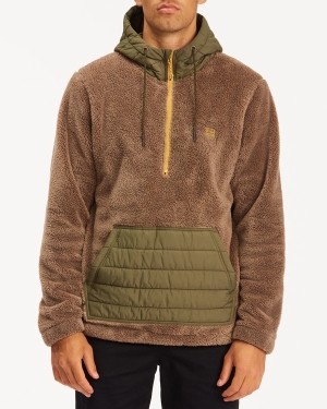 Men's Billabong A/Div Badger Half-Zip Pullover Hoodie Multicolor | 728JNKOHR