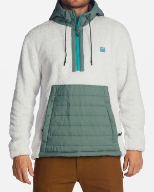 Men's Billabong A/Div Badger Hooded Half-Zip Pullover Fleece Jackets Multicolor | 807DLPZFO