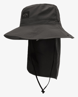 Men's Billabong A/Div Big John Safari Hats Black | 834BTZWAJ