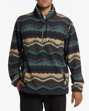 Men's Billabong A/Div Boundary Half-Zip Mock Neck Pullover Fleece Sweaters Multicolor | 425UWHBRO