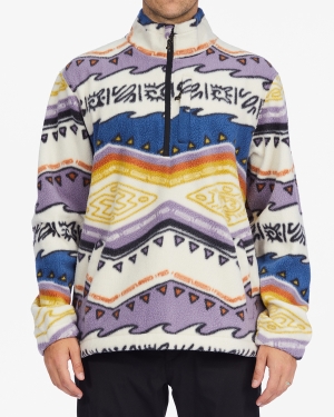 Men's Billabong A/Div Boundary Half-Zip Mock Neck Pullover Fleece Sweaters Multicolor | 713IBCZVF