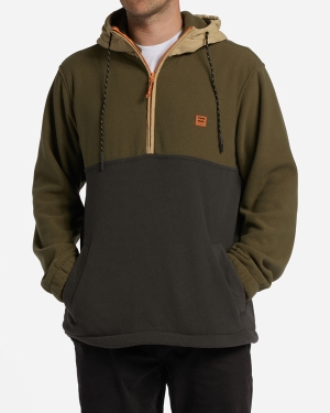 Men's Billabong A/Div Boundary Hooded Half-Zip Pullover Fleece Jackets Multicolor | 275ZGNYTH