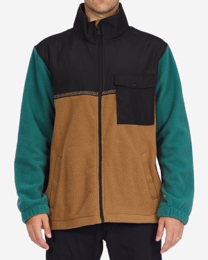 Men's Billabong A/Div Boundary Trail Zip-Up Fleece Jackets Multicolor | 065ZIGYJT