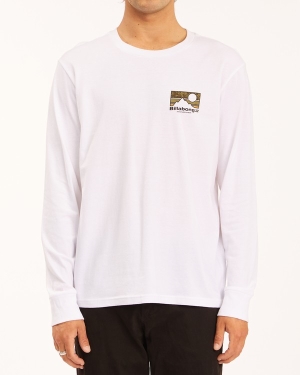 Men's Billabong A/Div Capitan Long Sleeve T Shirts White | 184OXWRDN