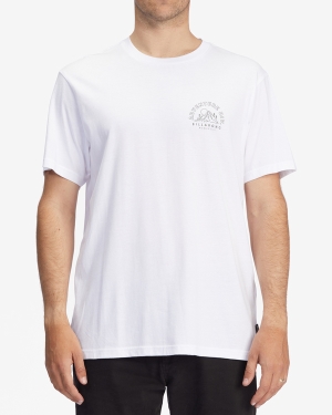 Men's Billabong A/Div Compass Organic Short Sleeve T Shirts White | 741NLMIEB