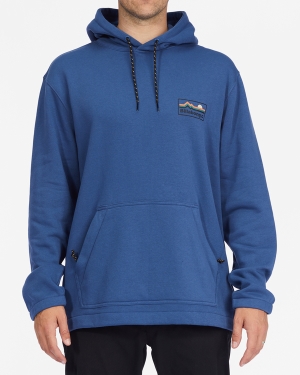 Men's Billabong A/Div Compass Pullover Hoodie Blue | 374NWBZDA