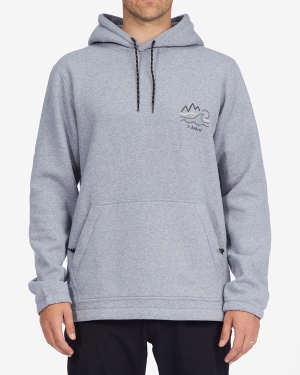 Men's Billabong A/Div Compass Pullover Hoodie Grey | 798FHVDQM