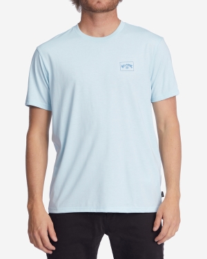 Men's Billabong A/Div Performance Arch UV Short Sleeve T Shirts Blue | 435KWBGYU