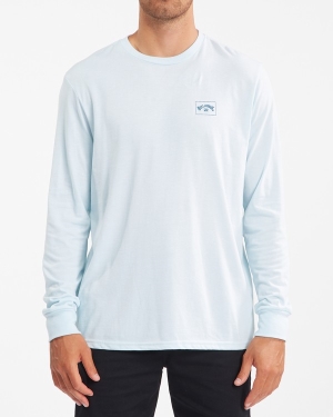 Men's Billabong A/Div Performance UV Long Sleeve T Shirts Blue | 079KNVOPE