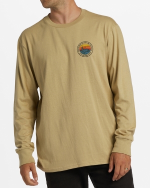 Men's Billabong A/Div Rockies Long Sleeve T Shirts Brown | 250RSNKXV