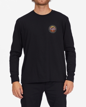 Men's Billabong A/Div Rockies Organic Long Sleeve T Shirts Black | 742XCVFBQ