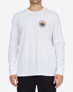 Men's Billabong A/Div Rockies Organic Long Sleeve T Shirts White | 845OZISJY