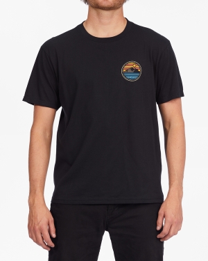 Men's Billabong A/Div Rockies Organic Short Sleeve T Shirts Black | 258ROIYEF