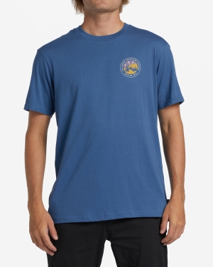 Men's Billabong A/Div Rockies Short Sleeve T Shirts Blue | 362CYOQDH
