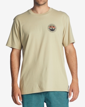 Men's Billabong A/Div Sun Up Short Sleeve T Shirts Khaki | 749XBAHVS